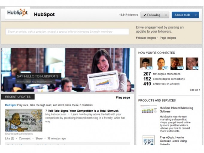 New LinkedIn Corporate page example
