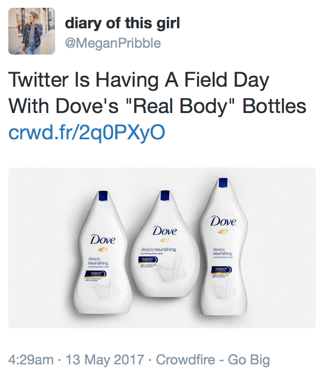 Dove gets shit over bottles